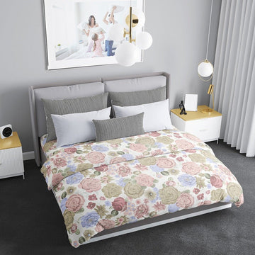 Floral Coral Blush - 300 TC Super King Double Bedsheet - Tribo By Trenton - Trenton