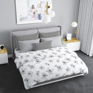 Floral Rose Blush - 300 TC Super King Double Bedsheet - Tribo By Trenton - Trenton