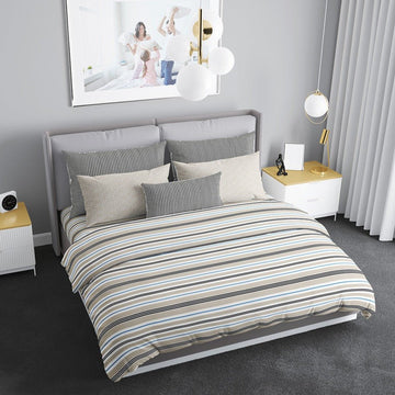 Striped - 300 TC Super King Double Bedsheet - Tribo By Trenton - Trenton