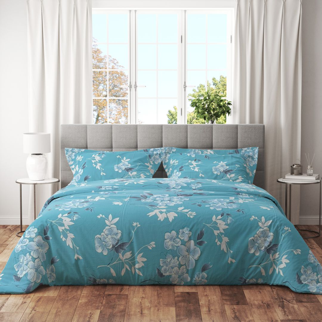 Trenton 200 TC Cotton Super King Double Bedsheet With Two Pillow Covers (270X270 Cms) - Trenton