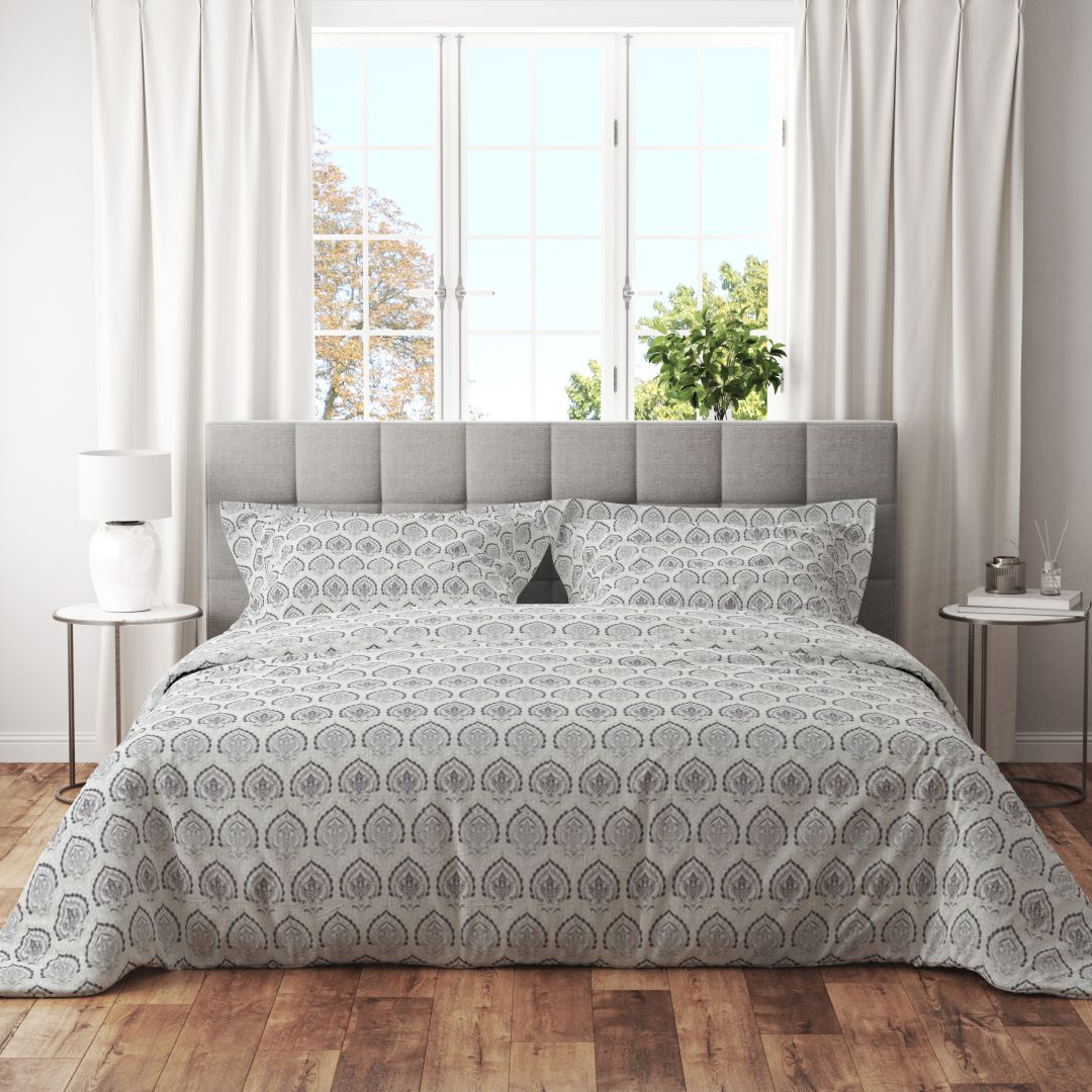 Trenton 200 TC Cotton Super King Double Bedsheet With Two Pillow Covers (270X270 Cms) - Trenton