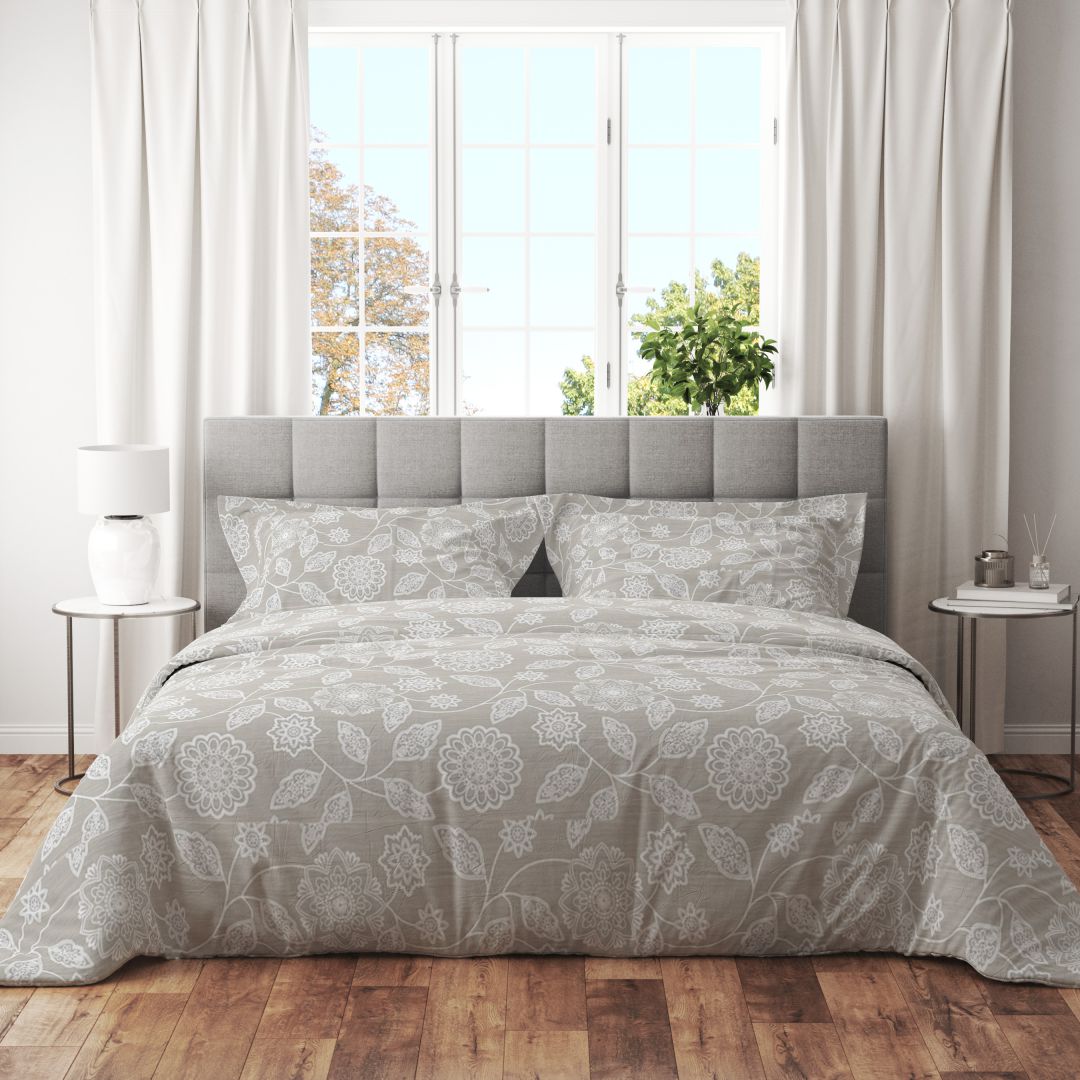 Trenton 200 TC Cotton Super King Double Bedsheet With Two Pillow Covers (270X270 Cms) - Trenton