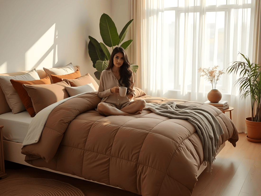 All Season Reversible Comforter Mocha brown - Trenton