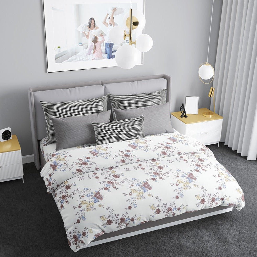 Floral Rose Blush - 300 TC Super King Double Bedsheet - Tribo By Trenton - Trenton