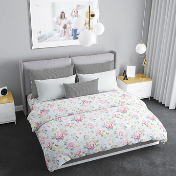 Floral Rose Blush - 300 TC Super King Double Bedsheet - Tribo By Trenton - Trenton