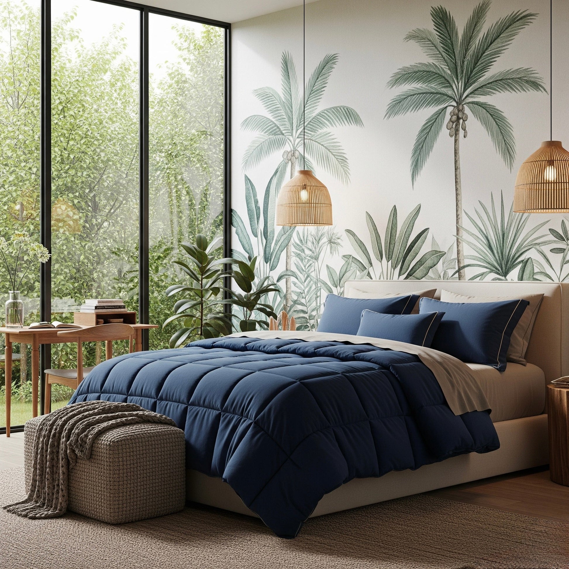Trenton Midnight Comforter | Reversible, | 220 GSM | Double Bed 100x90 Inch | Ultra Soft AC Quilt - Trenton