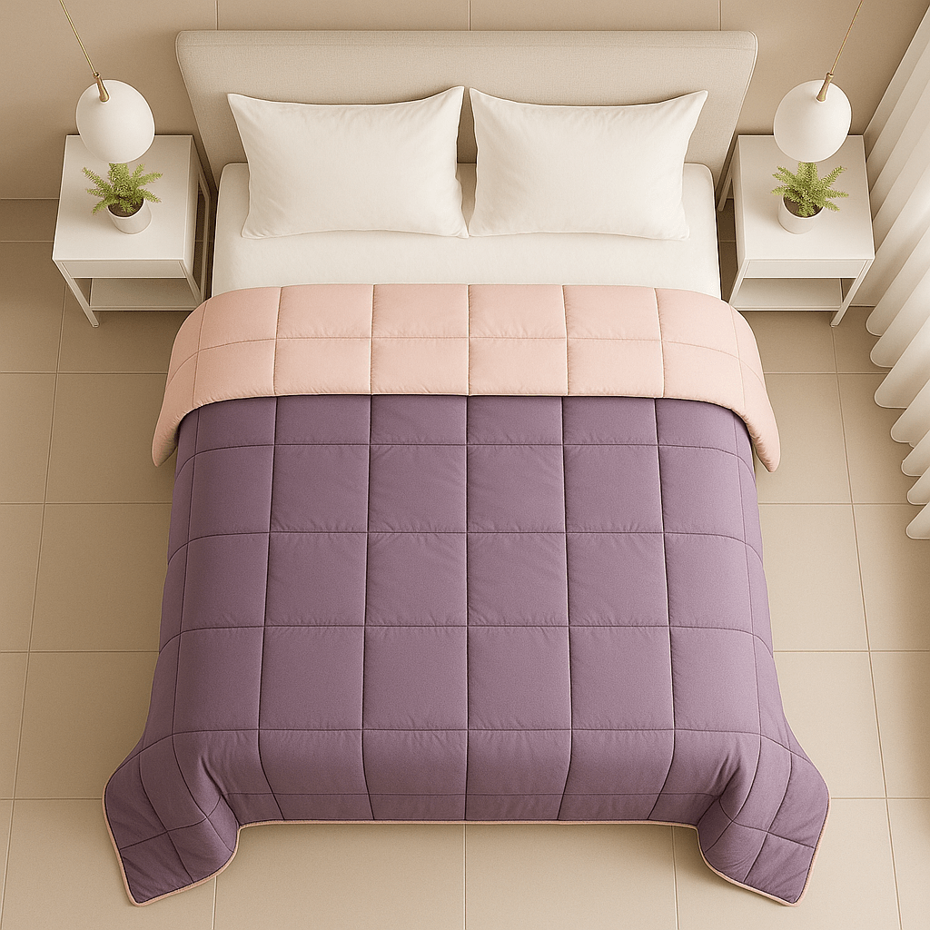 Trenton Midnight Comforter | Reversible, | 220 GSM | Double Bed 100x90 Inch | Ultra Soft AC Quilt - Trenton