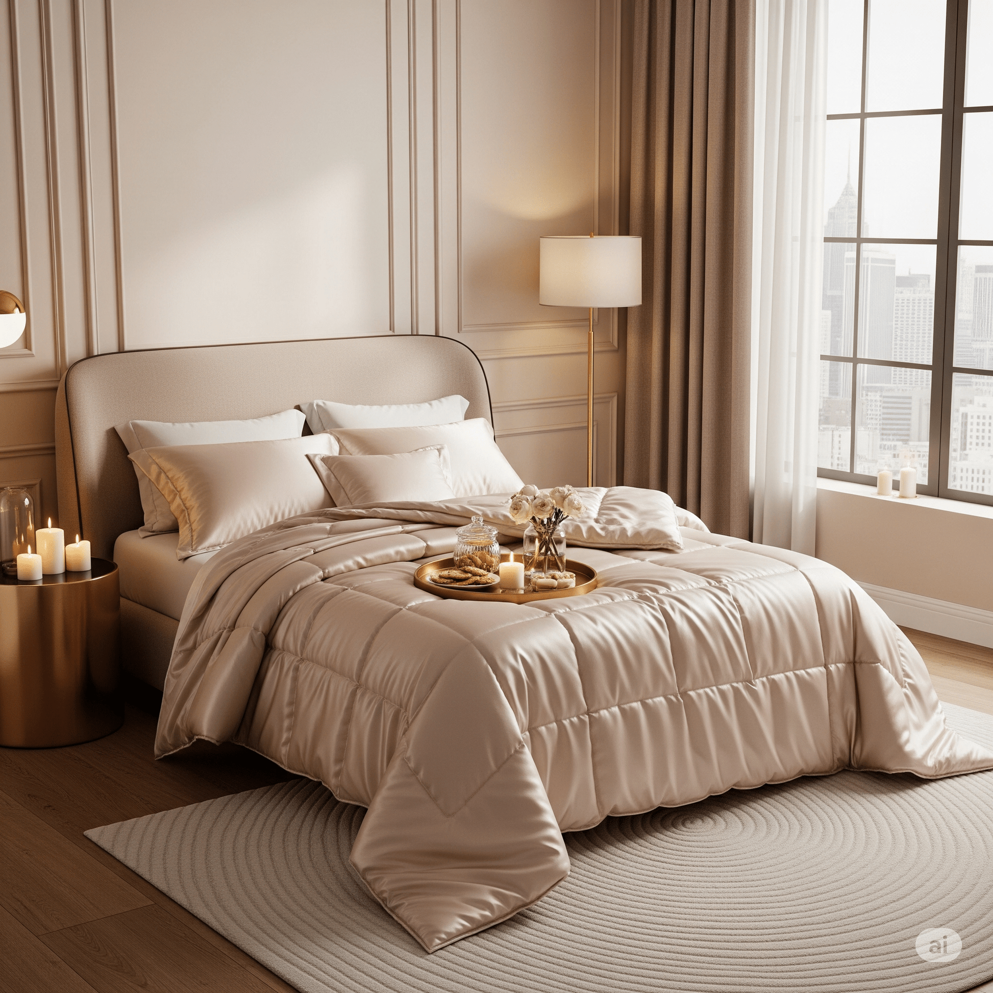 Trenton Midnight Comforter | Reversible, | 220 GSM | Double Bed 100x90 Inch | Ultra Soft AC Quilt - Trenton