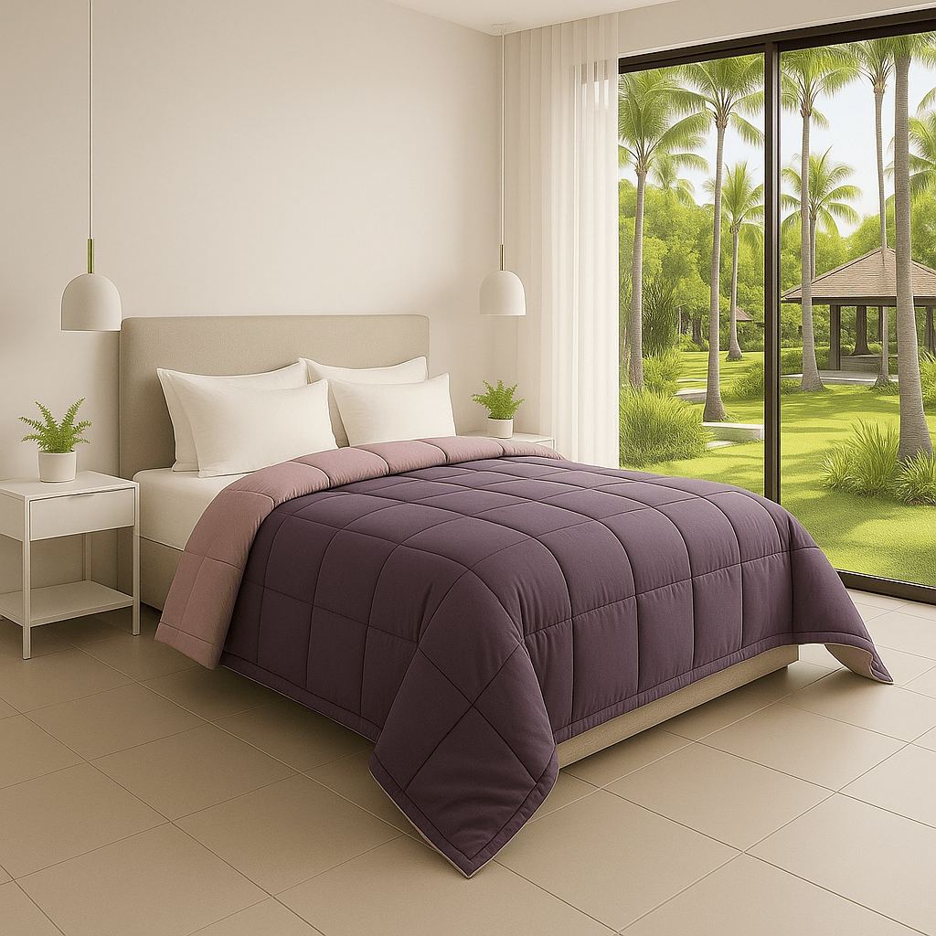 Trenton Midnight Comforter | Reversible, | 220 GSM | Double Bed 100x90 Inch | Ultra Soft AC Quilt - Trenton