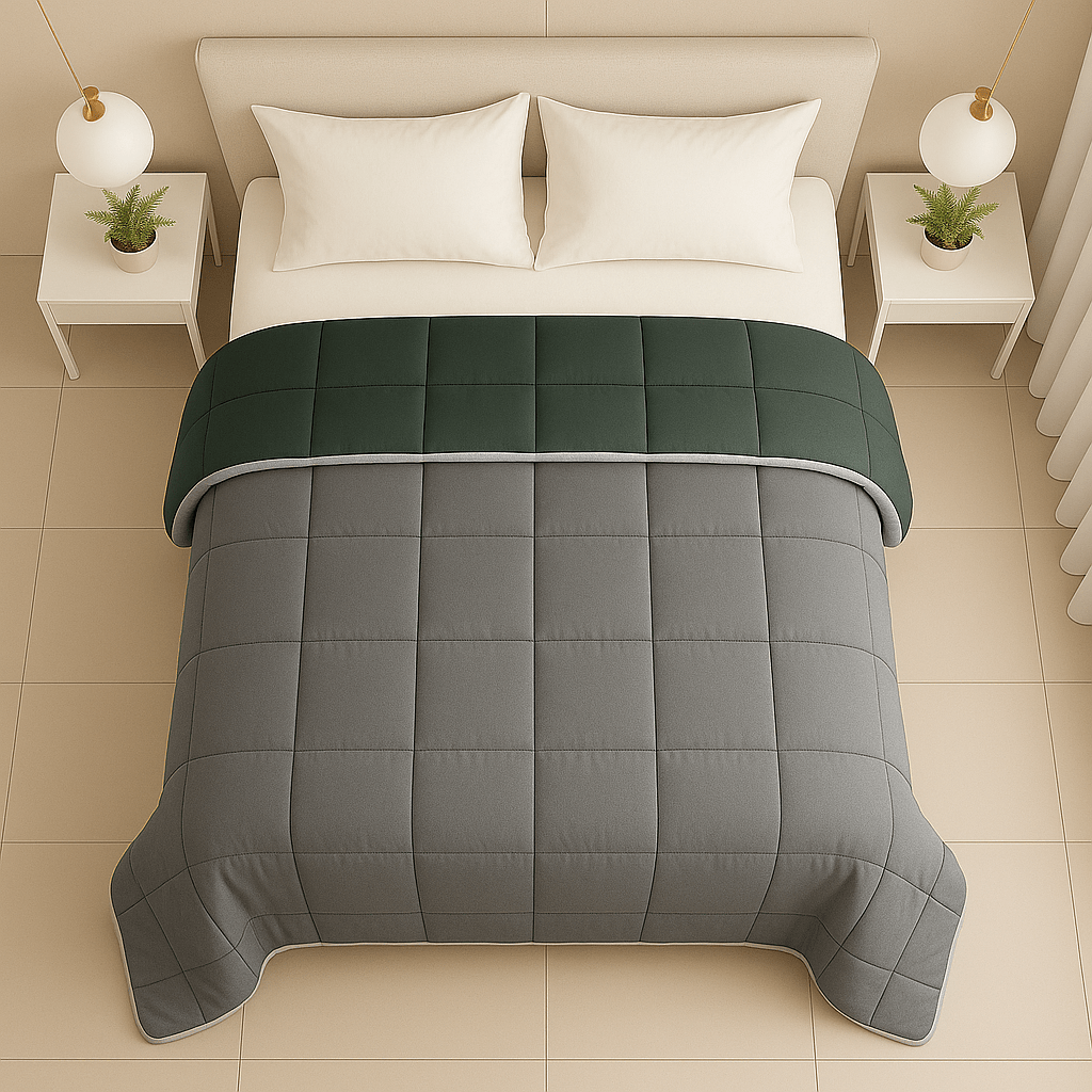 Trenton Midnight Comforter | Reversible, | 220 GSM | Double Bed 100x90 Inch | Ultra Soft AC Quilt - Trenton