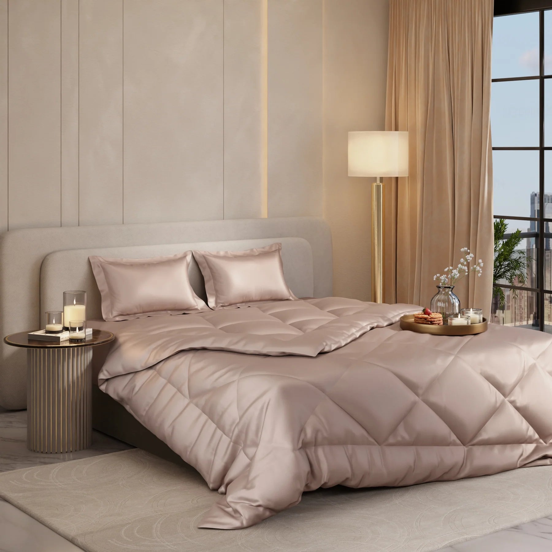 Trenton Midnight Comforter | Reversible, | 220 GSM | Double Bed 100x90 Inch | Ultra Soft AC Quilt - Trenton