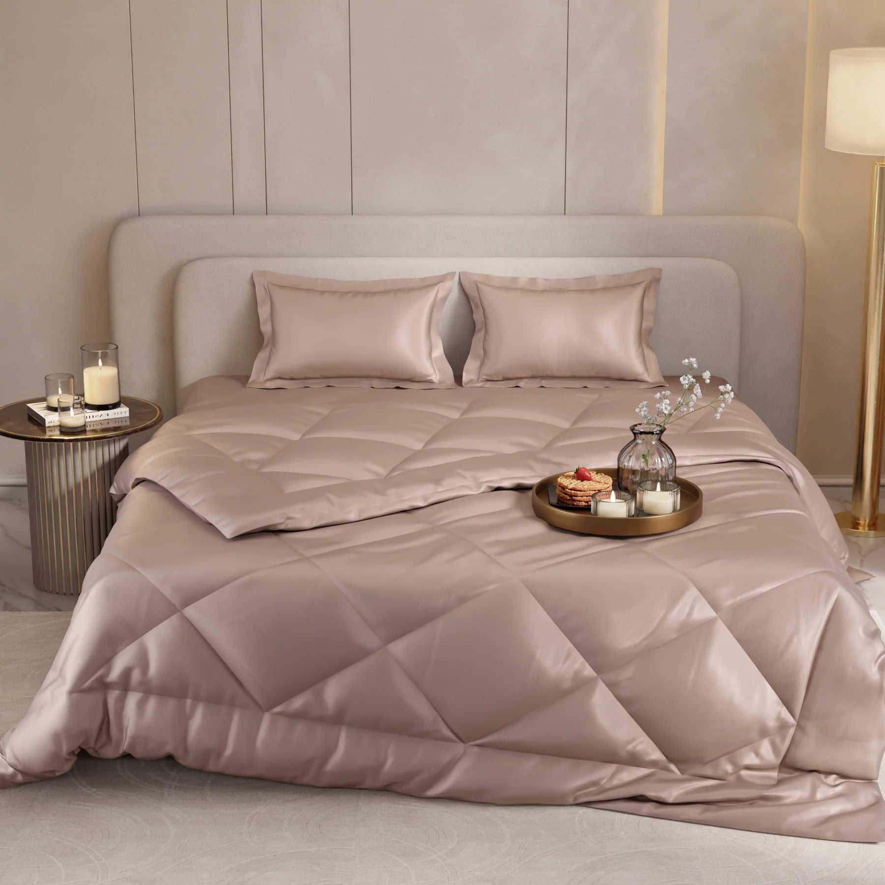 Trenton Midnight Comforter | Reversible, | 220 GSM | Double Bed 100x90 Inch | Ultra Soft AC Quilt - Trenton